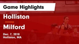 Holliston  vs Milford  Game Highlights - Dec. 7, 2018