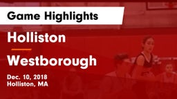 Holliston  vs Westborough Game Highlights - Dec. 10, 2018