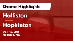 Holliston  vs Hopkinton  Game Highlights - Dec. 18, 2018