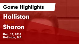 Holliston  vs Sharon  Game Highlights - Dec. 13, 2018