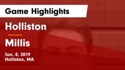 Holliston  vs Millis  Game Highlights - Jan. 8, 2019