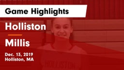 Holliston  vs Millis  Game Highlights - Dec. 13, 2019