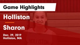 Holliston  vs Sharon  Game Highlights - Dec. 29, 2019