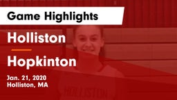 Holliston  vs Hopkinton  Game Highlights - Jan. 21, 2020