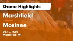 Marshfield  vs Mosinee  Game Highlights - Dec. 3, 2020
