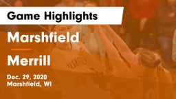 Marshfield  vs Merrill  Game Highlights - Dec. 29, 2020