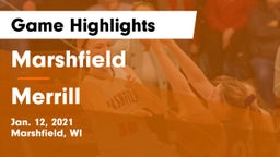 Marshfield  vs Merrill  Game Highlights - Jan. 12, 2021