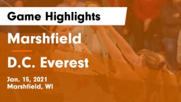 Marshfield  vs D.C. Everest  Game Highlights - Jan. 15, 2021