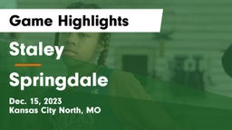 Staley  vs Springdale  Game Highlights - Dec. 15, 2023