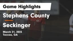 Stephens County  vs Seckinger  Game Highlights - March 21, 2023
