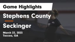 Stephens County  vs Seckinger  Game Highlights - March 22, 2023
