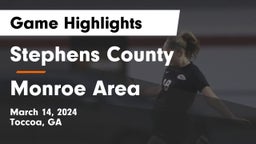 Stephens County  vs Monroe Area  Game Highlights - March 14, 2024