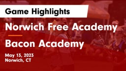 Norwich Free Academy vs Bacon Academy  Game Highlights - May 13, 2023
