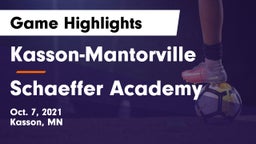 Kasson-Mantorville  vs Schaeffer Academy Game Highlights - Oct. 7, 2021