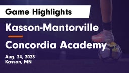 Kasson-Mantorville  vs Concordia Academy Game Highlights - Aug. 24, 2023