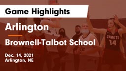 Arlington  vs Brownell-Talbot School Game Highlights - Dec. 14, 2021