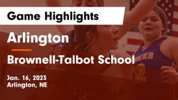 Arlington  vs Brownell-Talbot School Game Highlights - Jan. 16, 2023
