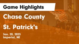 Chase County  vs St. Patrick's  Game Highlights - Jan. 20, 2023