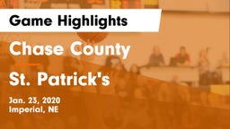 Chase County  vs St. Patrick's  Game Highlights - Jan. 23, 2020