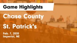 Chase County  vs St. Patrick's  Game Highlights - Feb. 7, 2020