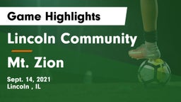 Lincoln Community  vs Mt. Zion  Game Highlights - Sept. 14, 2021