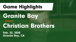 Granite Bay  vs Christian Brothers  Game Highlights - Feb. 22, 2020