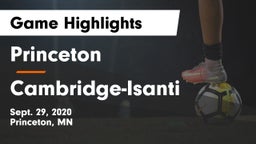 Princeton  vs Cambridge-Isanti  Game Highlights - Sept. 29, 2020
