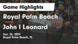 Royal Palm Beach  vs John I Leonard  Game Highlights - Jan. 26, 2024