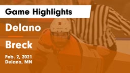 Delano  vs Breck Game Highlights - Feb. 2, 2021