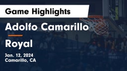 Adolfo Camarillo  vs Royal  Game Highlights - Jan. 12, 2024