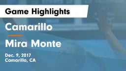 Camarillo  vs Mira Monte  Game Highlights - Dec. 9, 2017