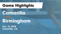 Camarillo  vs Birmingham  Game Highlights - Jan. 13, 2018