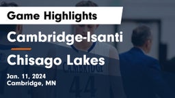 Cambridge-Isanti  vs Chisago Lakes  Game Highlights - Jan. 11, 2024