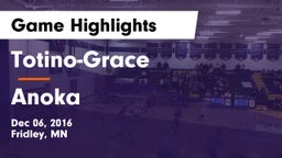 Totino-Grace  vs Anoka  Game Highlights - Dec 06, 2016