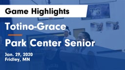 Totino-Grace  vs Park Center Senior  Game Highlights - Jan. 29, 2020