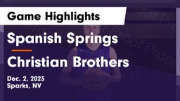 Spanish Springs  vs Christian Brothers  Game Highlights - Dec. 2, 2023