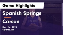 Spanish Springs  vs Carson  Game Highlights - Dec. 14, 2023