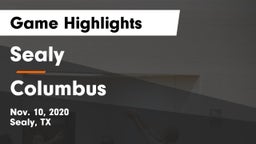 Sealy  vs Columbus  Game Highlights - Nov. 10, 2020