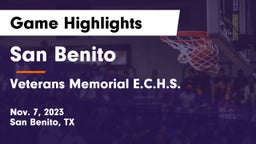 San Benito  vs Veterans Memorial E.C.H.S. Game Highlights - Nov. 7, 2023