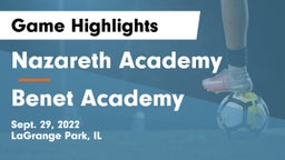 Nazareth Academy  vs Benet Academy  Game Highlights - Sept. 29, 2022