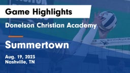 Donelson Christian Academy  vs Summertown  Game Highlights - Aug. 19, 2023