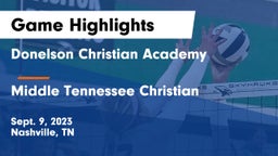 Donelson Christian Academy  vs Middle Tennessee Christian Game Highlights - Sept. 9, 2023