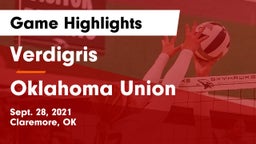 Verdigris  vs Oklahoma Union  Game Highlights - Sept. 28, 2021