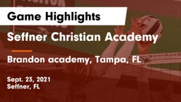 Seffner Christian Academy vs Brandon academy, Tampa, FL Game Highlights - Sept. 23, 2021