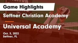 Seffner Christian Academy vs Universal Academy  Game Highlights - Oct. 3, 2022
