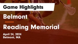 Belmont  vs Reading Memorial  Game Highlights - April 24, 2024