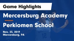 Mercersburg Academy vs Perkiomen School Game Highlights - Nov. 23, 2019