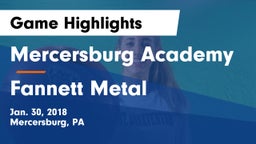 Mercersburg Academy vs Fannett Metal Game Highlights - Jan. 30, 2018