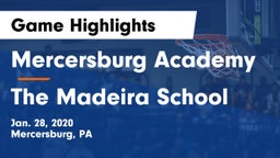 Mercersburg Academy vs The Madeira School Game Highlights - Jan. 28, 2020