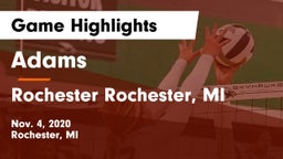 Adams  vs Rochester   Rochester, MI Game Highlights - Nov. 4, 2020